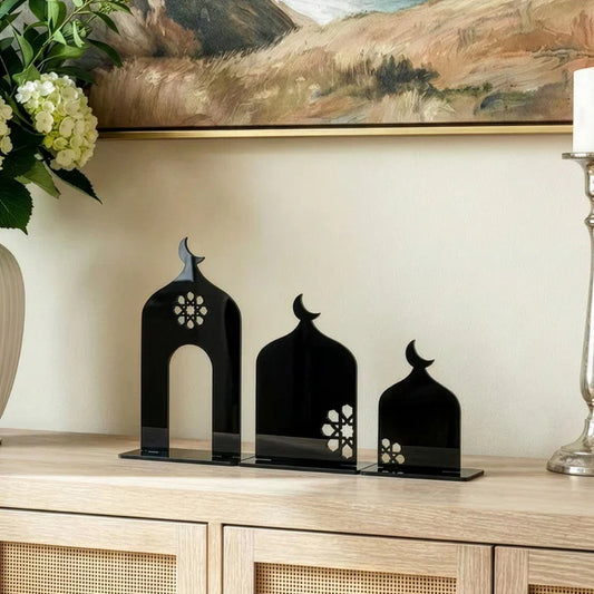 Islamic Masjid Table Decor Set ƒ?? 3 Piece Acrylic Mosque Ornament
