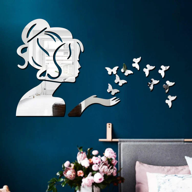 3D Acrylic Angel Fairy with Butterfly Decorative Mirror