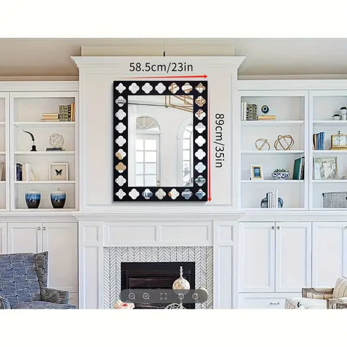 Black Wooden Frame Modern Decorative Mirror | Nigz Decor