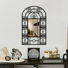 Black Acrylic Wall Mirror with Ornate Frame | Nigz Decor