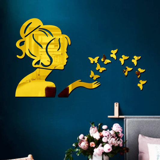 3D Acrylic Angel Fairy with Butterfly Decorative Mirror