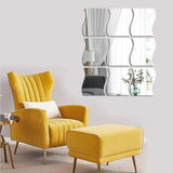 Wavy Acrylic Mirror Wall Decals Modern Aesthetic Decor UAE