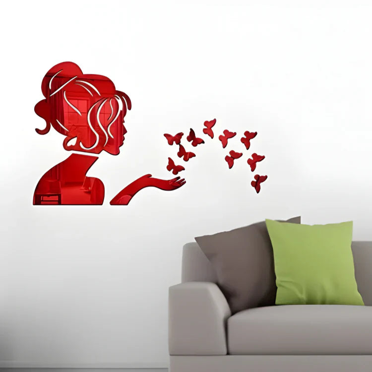 3D Acrylic Angel Fairy with Butterfly Decorative Mirror