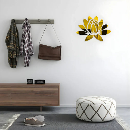 Lotus Flower Acrylic Mirror Decal Modern Home Decor UAE
