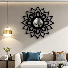 Sunflower Wooden Wall Mirror Art | Nigz Decor