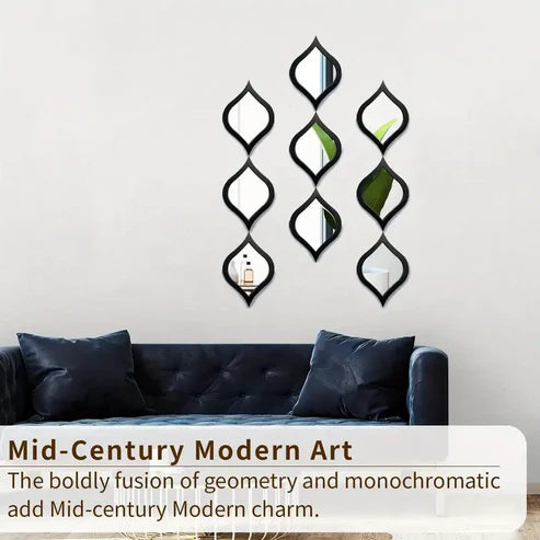 3pcs Mid-Century Modern Tear Drop Mirror Wall Decor | Nigz Decor