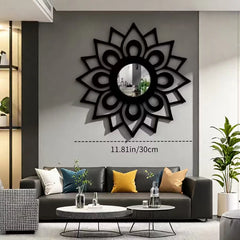 Sunflower Wooden Wall Mirror Art | Nigz Decor