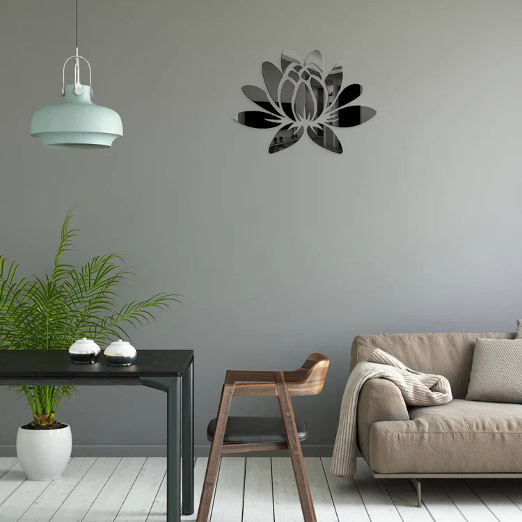 Lotus Flower Acrylic Mirror Decal Modern Home Decor UAE