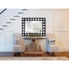 Black Wooden Frame Modern Decorative Mirror | Nigz Decor