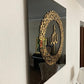 Golden Ayatul Kursi Islamic Wall Art With Black Frame