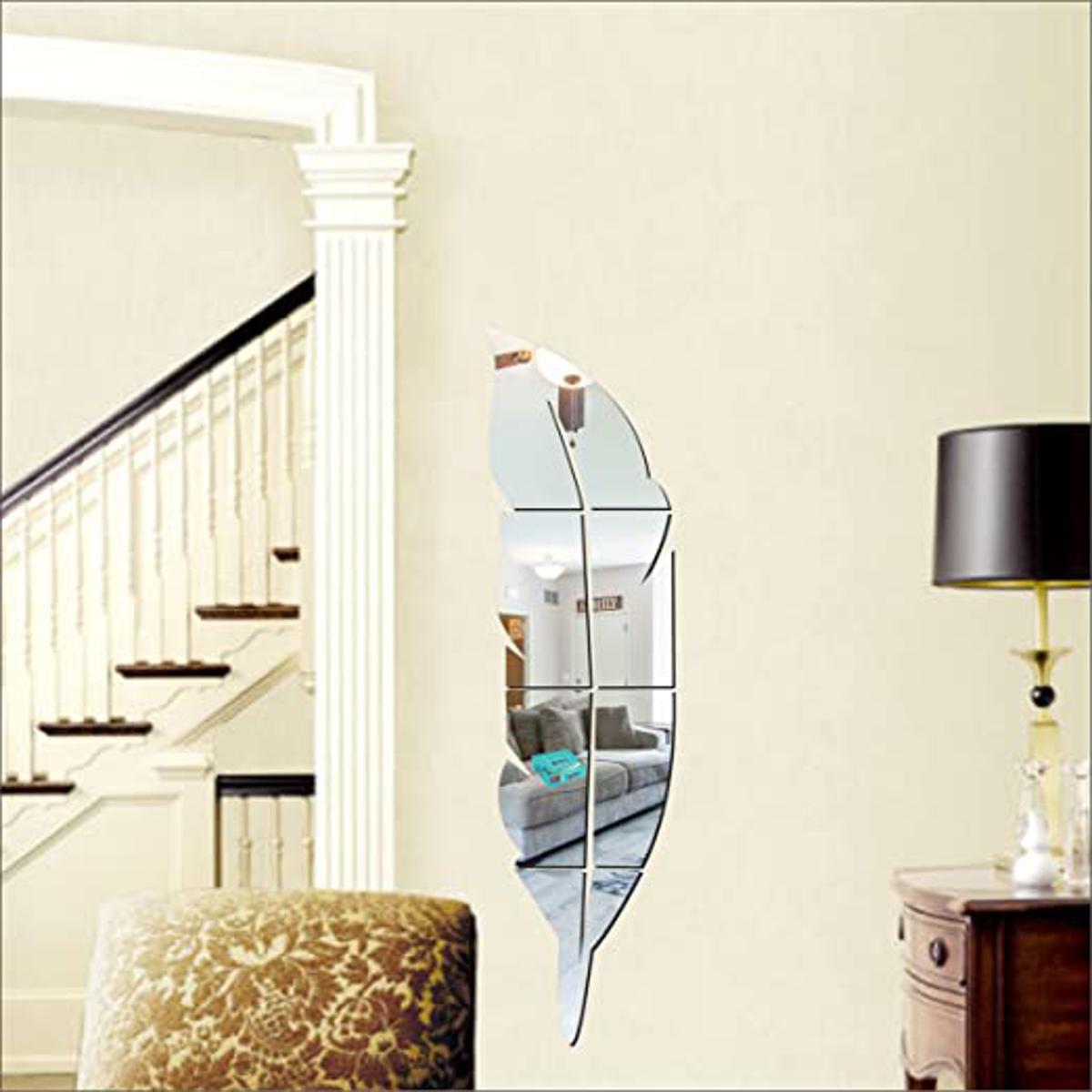 Leaf Acrylic Wall Mirror- Modern Home Decoration - For Home, Office & Restaurant